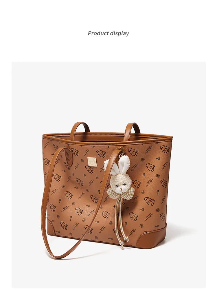 Damen Schultertasche Aus PU-Leder Mit Großer Kapazität Und Alltagslook