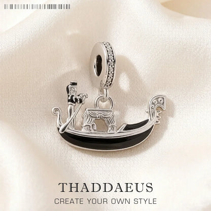 Damen-Charm-Anhänger Venedig Gondel romantisch aus Sterlingsilber