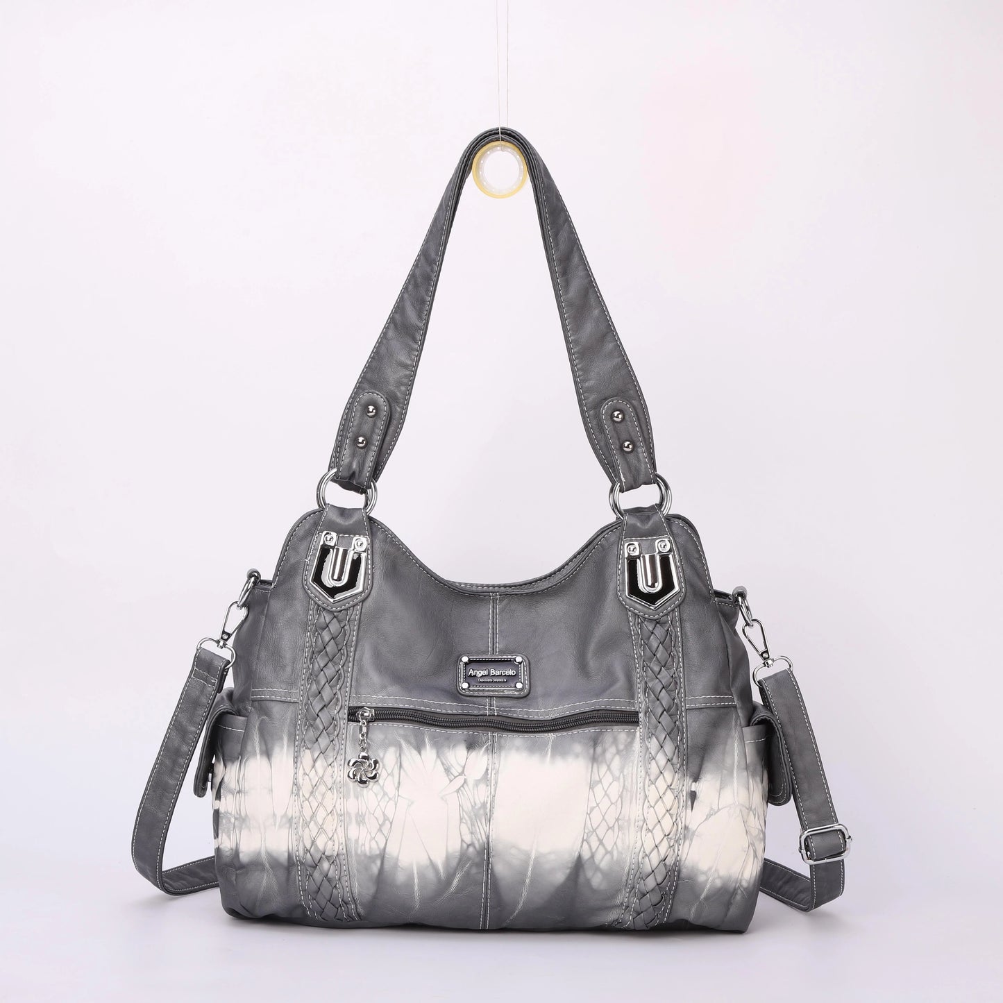 Damen-Schultertasche Aus PU-Leder Mit Reißverschluss Und Innenfächern Großes Stauraumvolumen