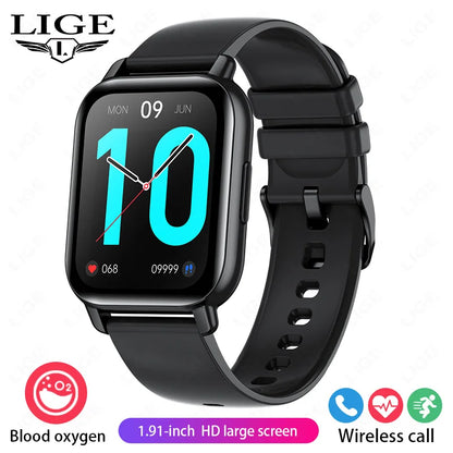 LIGE 2024 Neue Mode Smartwatch Männer 1,91 "HD Bildschirm Bluetooth Anruf Herzfrequenz Blutdruck Schlaf Überwachung Smart Uhr frauen