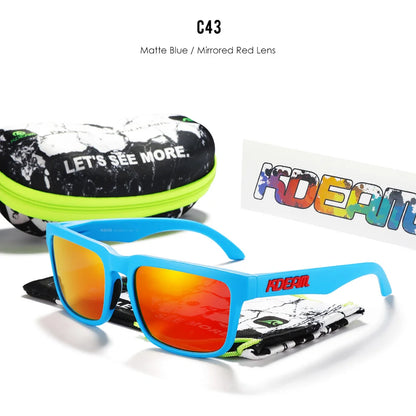 Sonnenbrille quadratisch polarisiert Reißverschlussetui 30 Farben Unisex