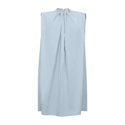 Elegantes Ärmelloses Baumwolle Kleid Mit Kordelzug Für Damen