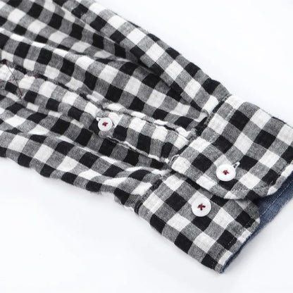 Herren Langarm Hohe qualität Designer Shirt Front Patch Brust Tasche Schlanke Taste-down Kragen Dicke Arbeit Shirts männer Kleidung