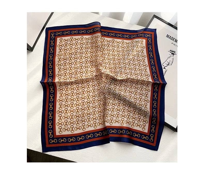 Damen Seidensatin Schal Tasche Kopf Bandana Halsschal klein quadratisch Luxus E
