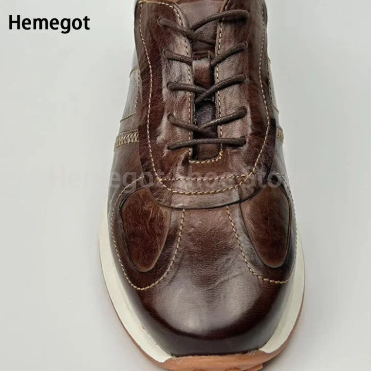 Thick-Soled Sneakers Men's Height Increasing Lace-Up Board Shoes Breathable Sports Shoes Males Outdoor Casual Shoes Men Shoes