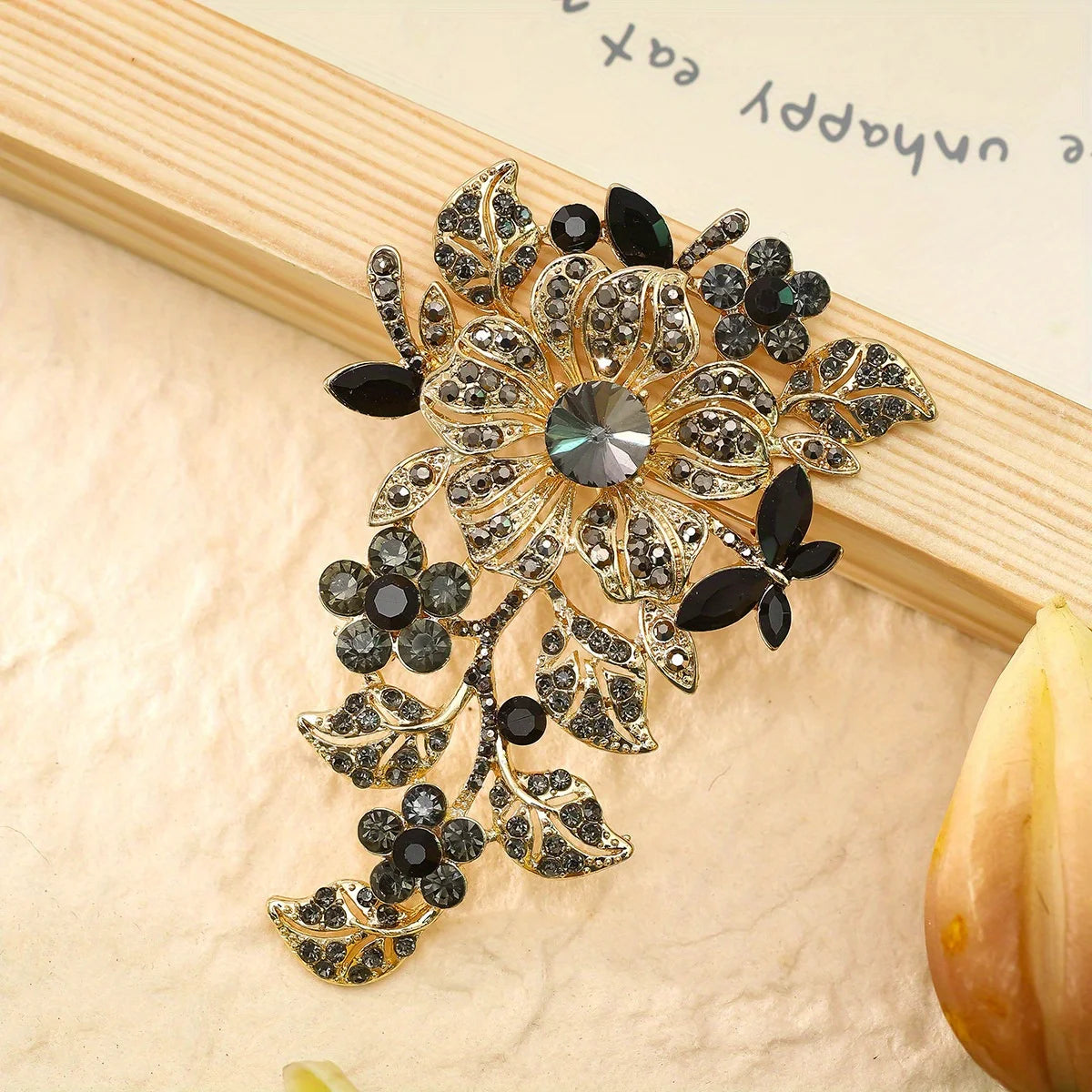 Brosche Blume Kristall Perle Luxus Anzug Party Bankett Damen