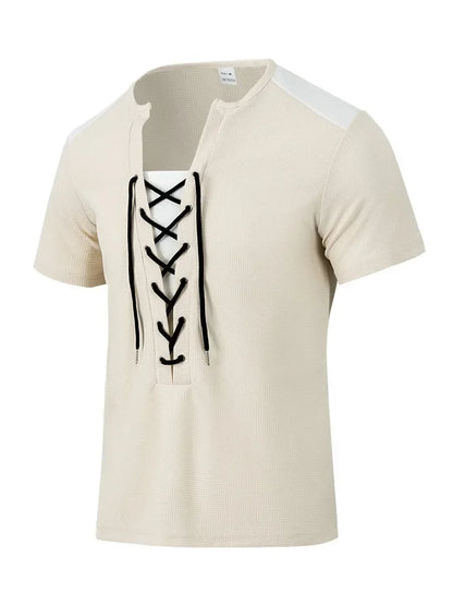 Kurzärmeliges Herren-Sommer-T-Shirt mit lockeren Streifen – vielseitiges, trendiges Oberteil für Paare