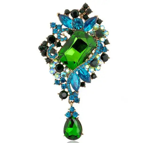 Brosche Blume Kristall Perle Luxus Party Anhänger Abzeichen Unisex