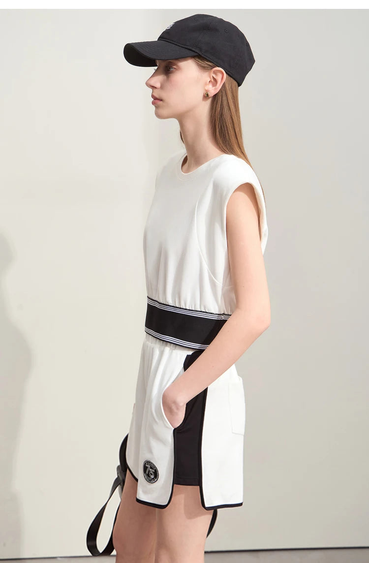 Damen Shorts im Minimalismus-Stil mit neuer Stretch-weite und ärmellos