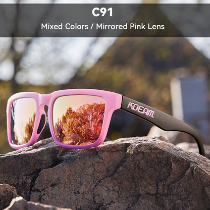Sonnenbrille polarisiert TR90 Reißverschlussetui Unisex frische Farben
