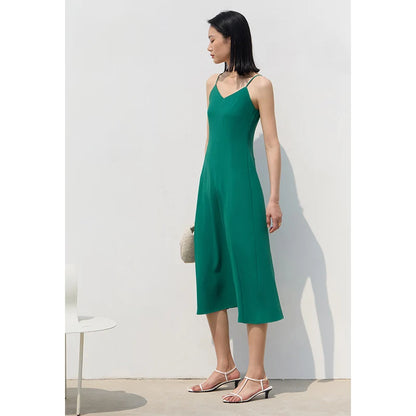 Schlankes Damen Chiffon Kleid Mit Elegantem V Ausschnitt