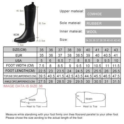 AIYUQI Women Boots Winter 2025 New Large Size Genuine Leather Women Long Boots Natural Wool Western Cowboy Boots Ladies