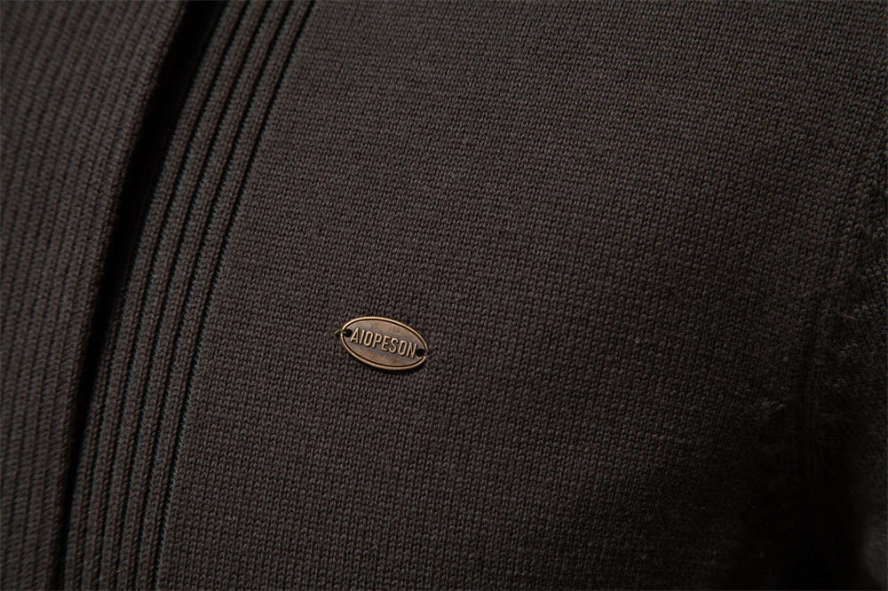 Baumwolle Strickjacke für Männer Qualität Herren Pullover Mode Turn Down Kragen Strick pullover für Männer