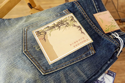 Herren Jeans im Vintage-Stil aus Denim mit Distressed Kanten