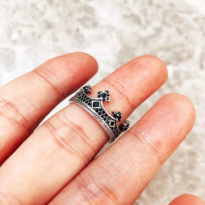 Damen-Ring Koenigskrone viktorianisch aus Sterlingsilber