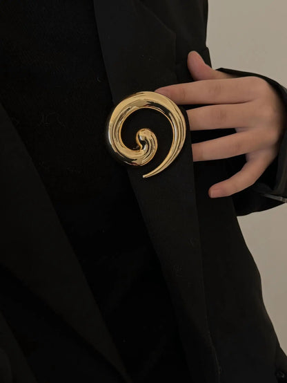 Brosche Spirale Vortex Vergoldet Unregelmäßig Party Corsage Unisex