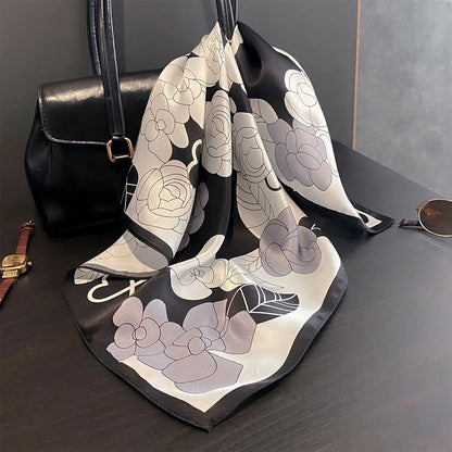 Damen Seidenschal 53cm Pferdprint Haarband Halstuch Büro Hijab Geschenk C