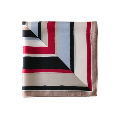 Damen Seidenschal klein quadratisch Haarband Halstuch Kopftuch Bandana F