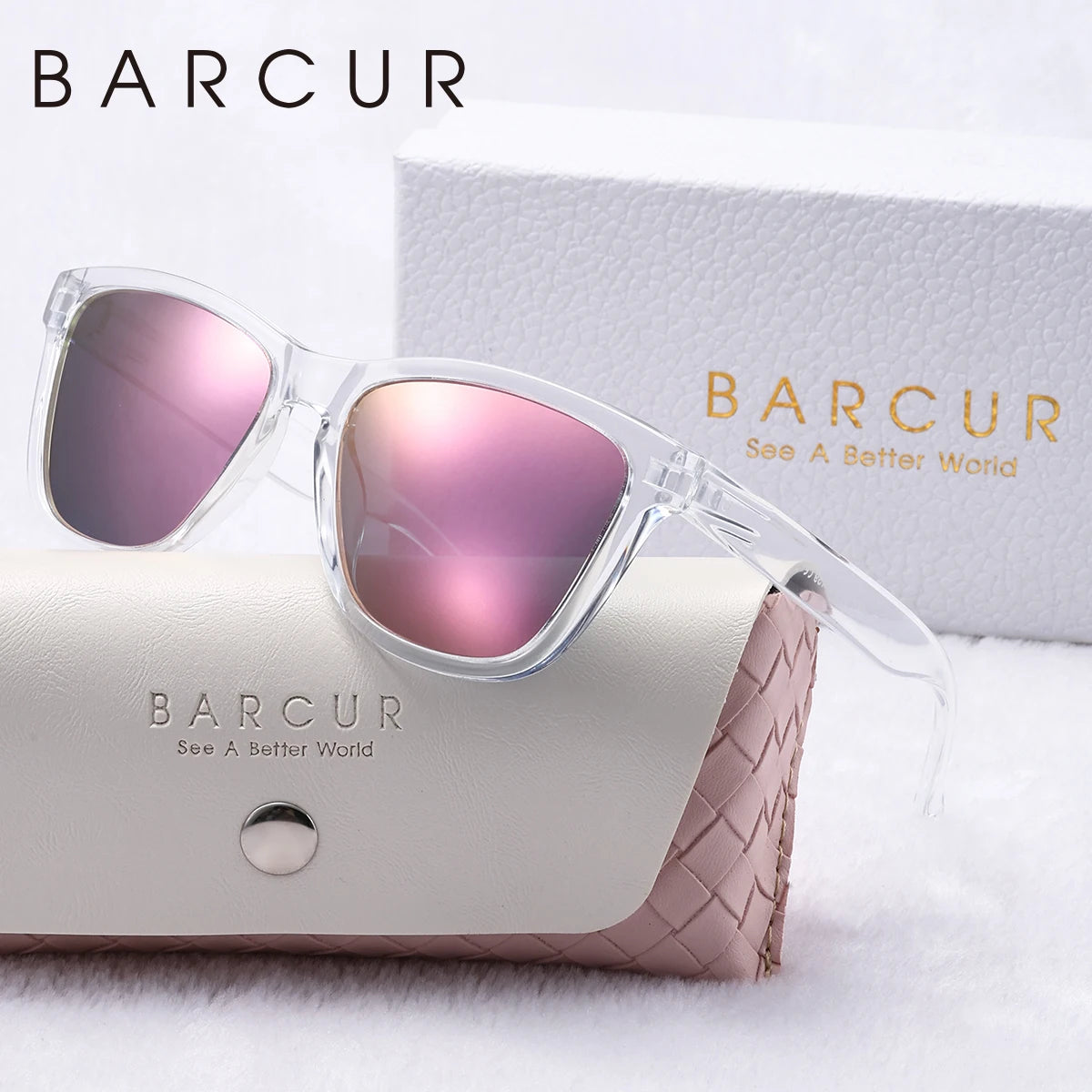 Damen-Sonnenbrille Campus transparent PC UV400 polarisiert Geschenkbox