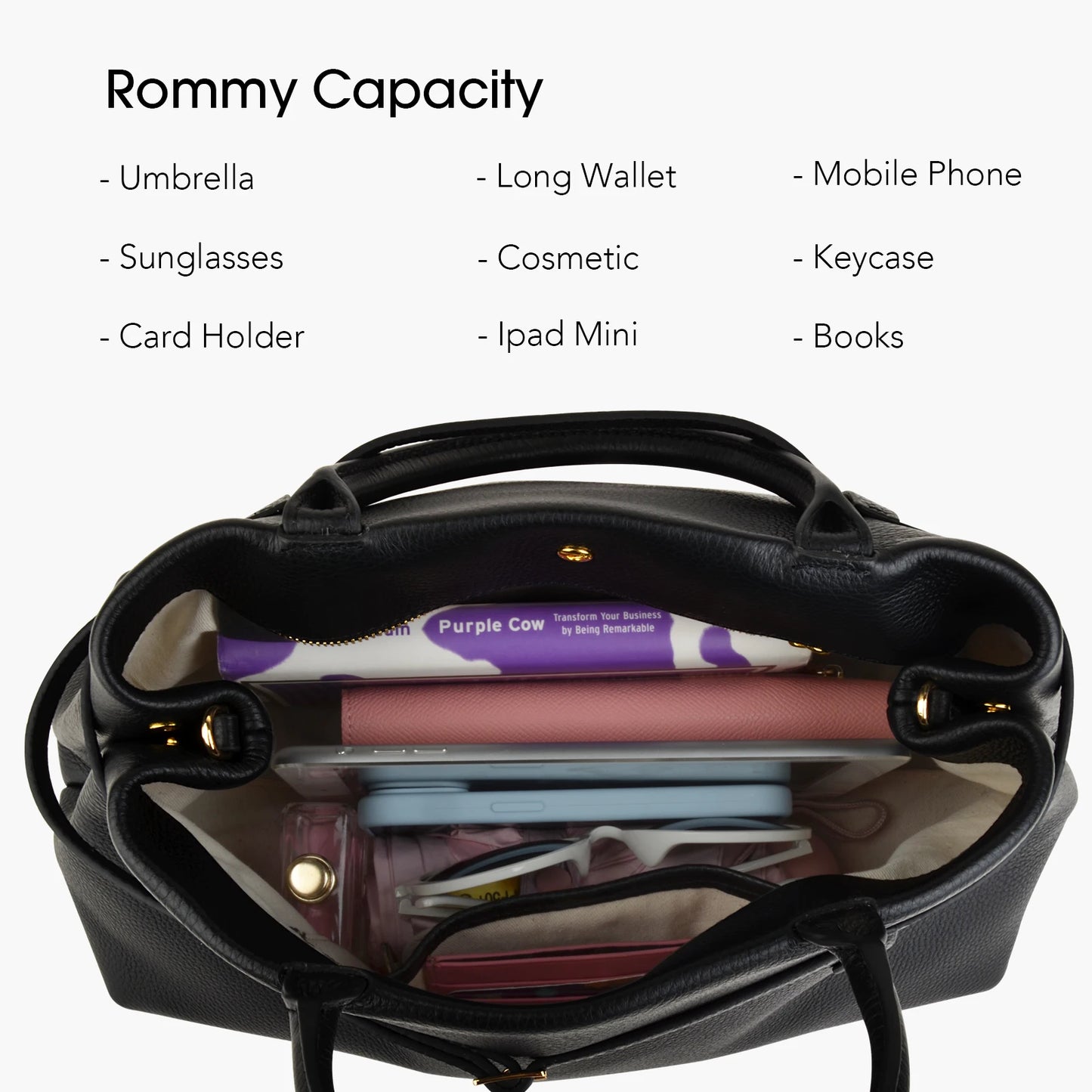 Premium Rindsleder Handtasche | Arbeitstasche Mit Verstelltem Schultergurt