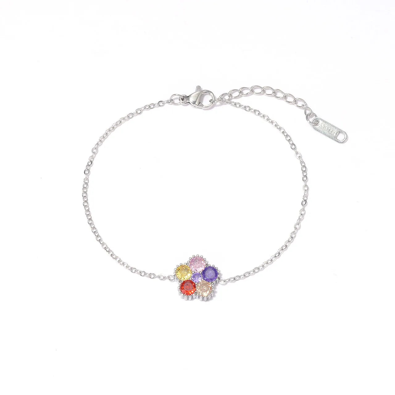 Damen-Armband mit bunten Zirkonia-Blüten