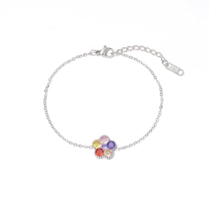 Damen-Armband mit bunten Zirkonia-Blüten