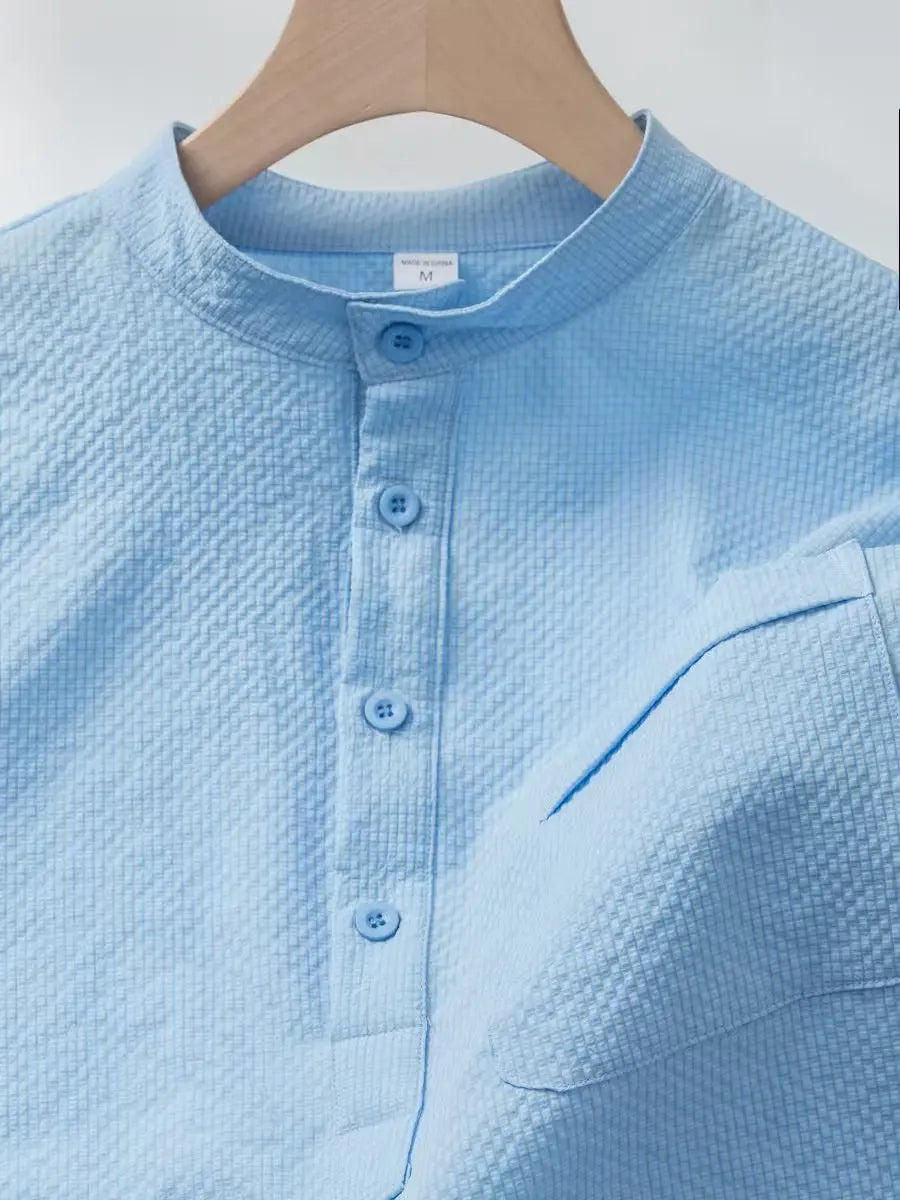 Langarm-Poloshirt für Herren mit Reverskragen – dünnes, vielseitiges Oberteil für Business und Freizeit in Uni-Farben, ideal für den Frühling und Herbst