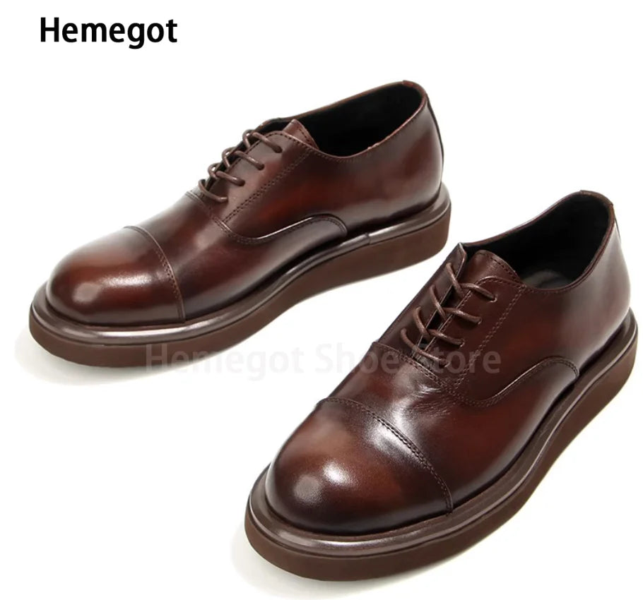 Herren-Schnürschuhe aus Leder in Schwarz/Kaffee – elegant & strapazierfähig