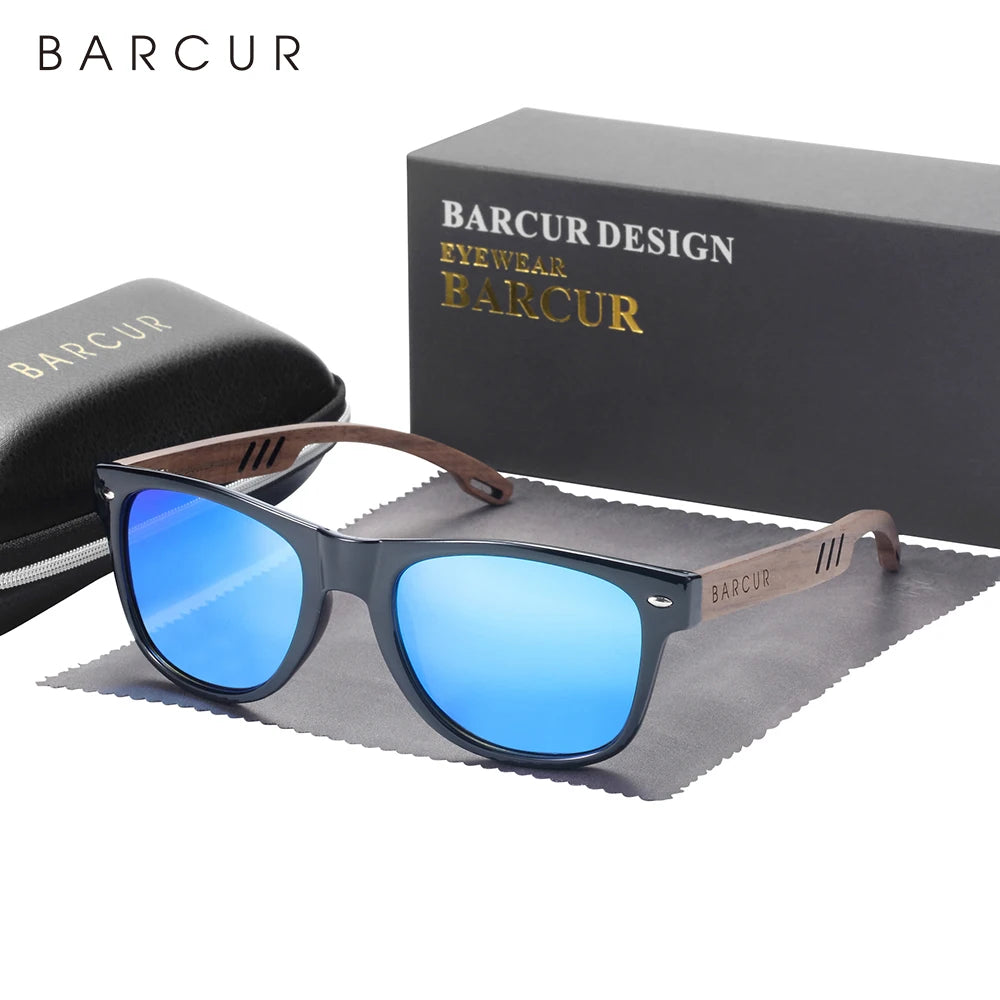 Sonnenbrille Holz Walnuss polarisiert UV-Schutz Design Herren Damen B