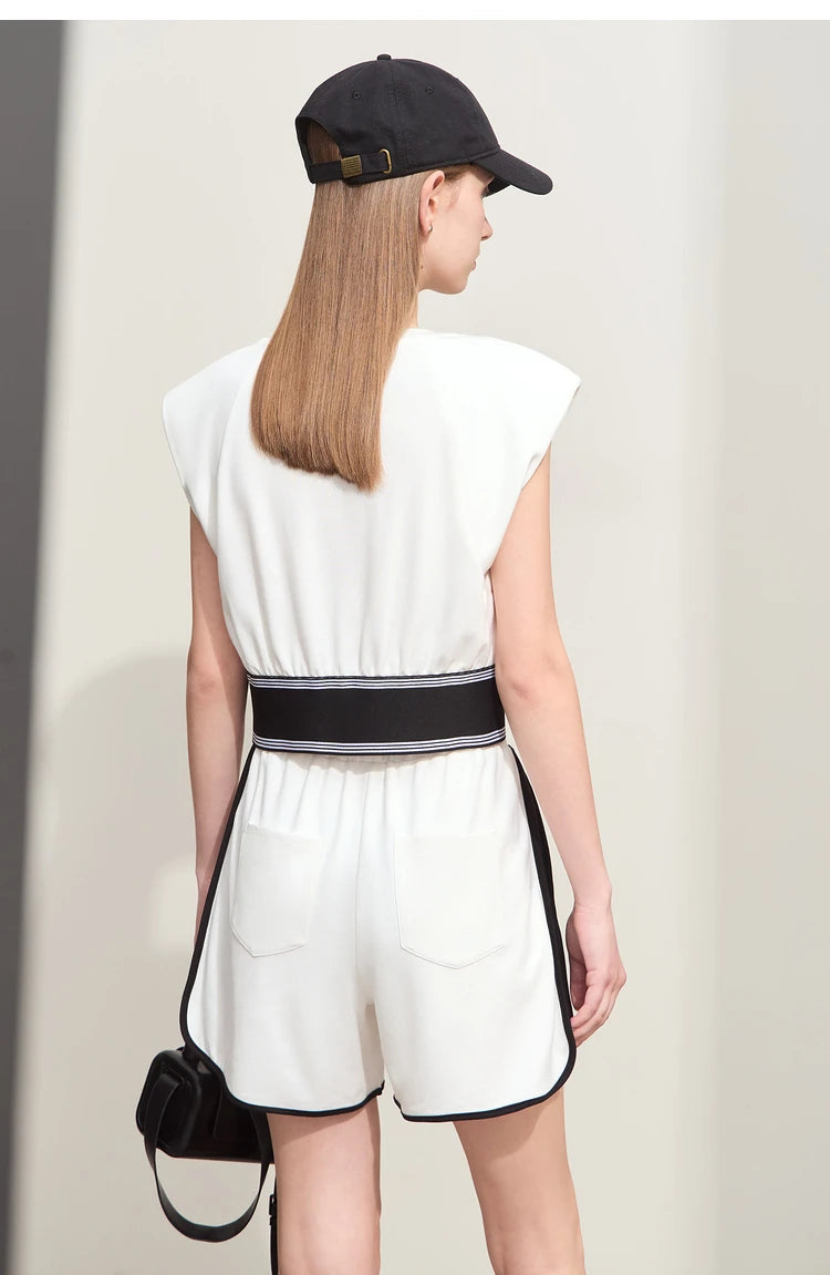 Damen Shorts im Minimalismus-Stil mit neuer Stretch-weite und ärmellos