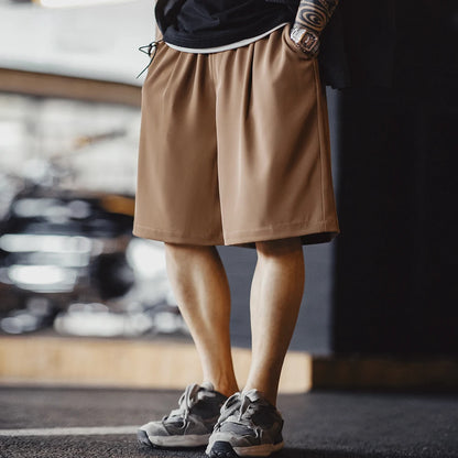 Herren Shorts aus Anti-Falten-Tuch mit elastischer Taille und lockerer Passform
