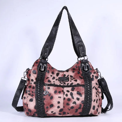 Damen-Schultertasche Aus PU-Leder Mit Reißverschluss Und Innenfächern Großes Stauraumvolumen