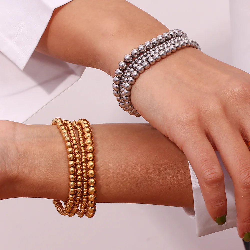 Damen-Perlenarmband mit Farbverlauf aus Edelstahl