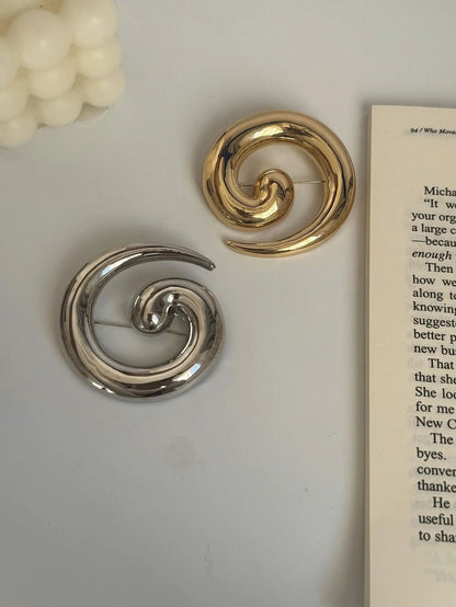 Brosche Spirale Vortex Vergoldet Unregelmäßig Party Corsage Unisex