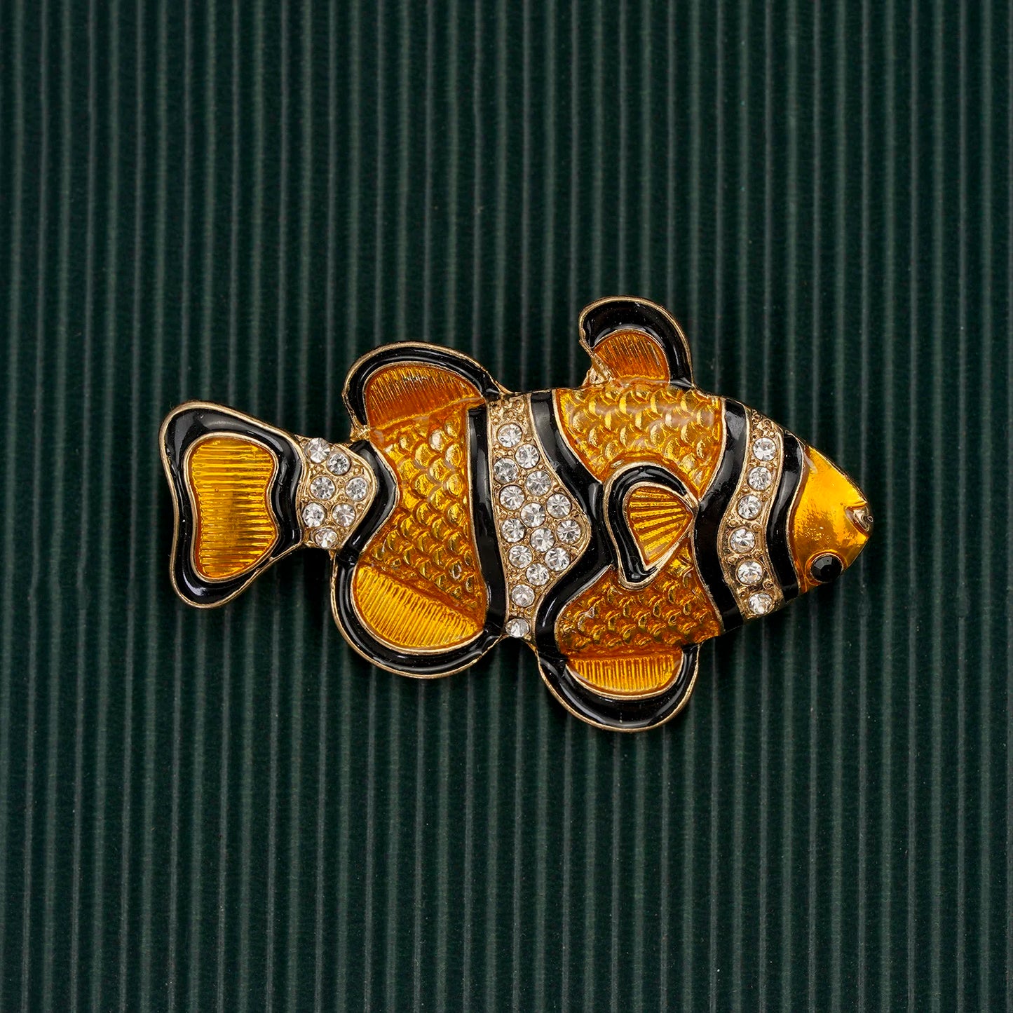 Brosche Fisch Schmetterling Insekt Emaille Kristall Vintage Retro Kleidung Damen