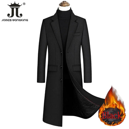 Wollmantel für Herren in Schwarz-Grau – Modern & elegant