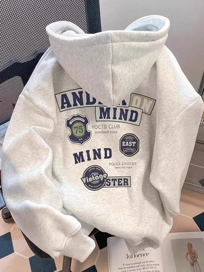 Herren Hoodie mit Grafikdruck im Vintage-Stil für Herbst und Winter