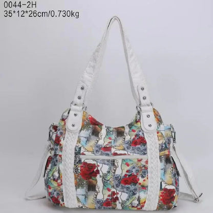 Damen-Schultertasche Aus PU-Leder Mit Reißverschluss Und Innenfächern Großes Stauraumvolumen
