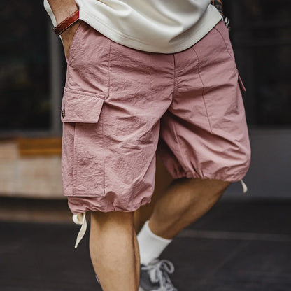 Herren Cargo-Shorts aus schnelltrocknendem Material mit elastischer Taille für den Sommer