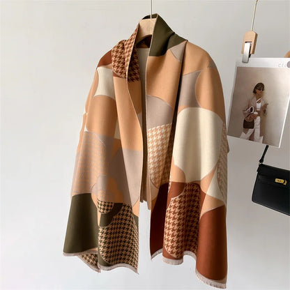 Damen Winterschal Kaschmir Pashmina Design warm Wickelschal Halstuch Bandana B