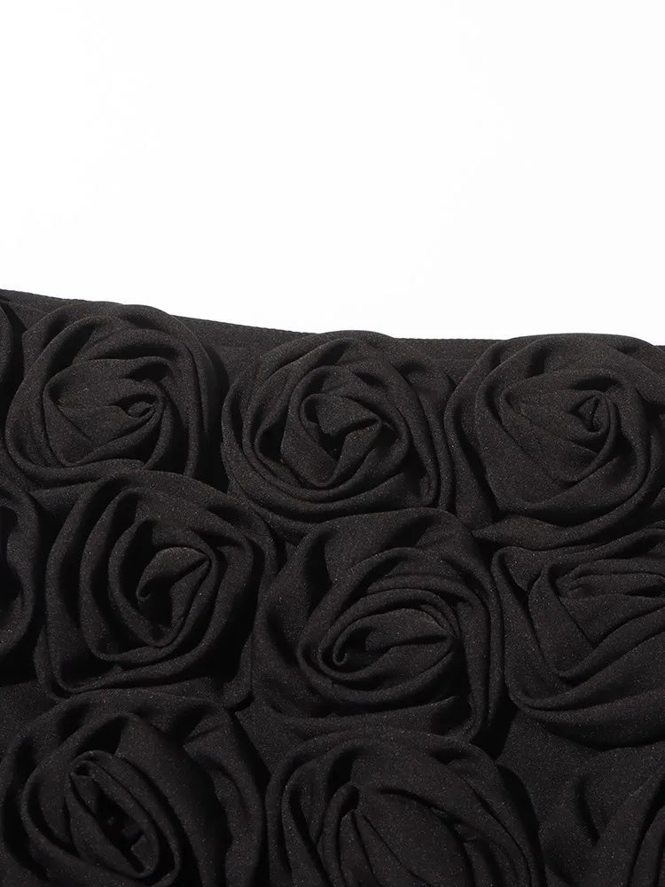 Ärmelloses Damenkleid mit quadratischem Ausschnitt und Applikationen – elegantes, rückenfreies Design mit hoher Taille