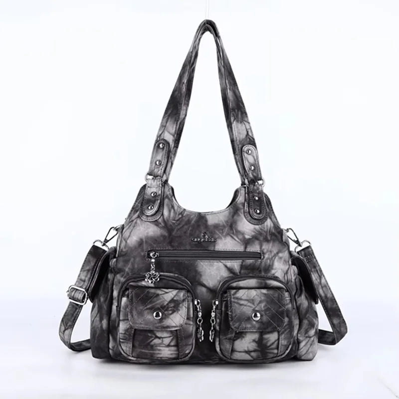 Damen-Handtasche Mit Viel Stauraum Und Mehrfachfächern Aus PU-Leder Für Alltag Und Freizeit