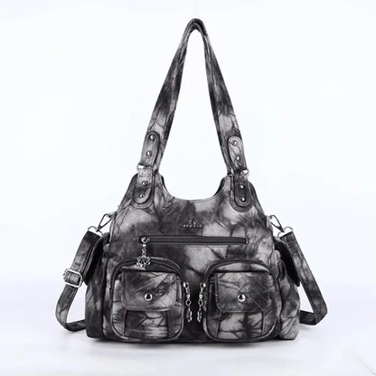 Damen-Handtasche Mit Viel Stauraum Und Mehrfachfächern Aus PU-Leder Für Alltag Und Freizeit