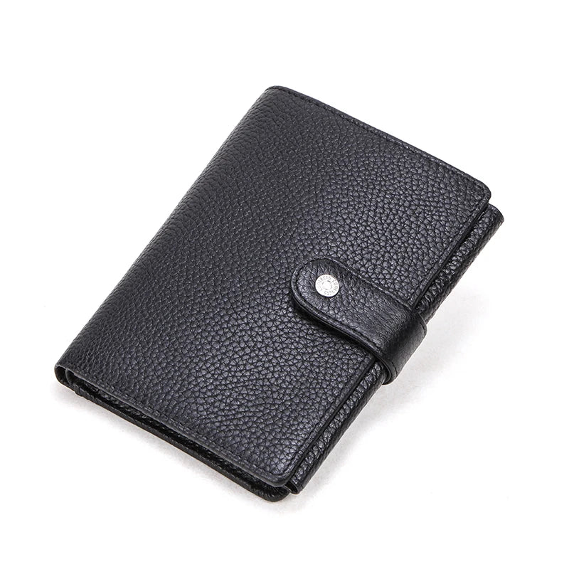 Herren Echtleder Geldbörse Vintage Trifold Kurzgeldbörse Kartenhalter Reisepass