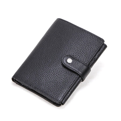 Herren Echtleder Geldbörse Vintage Trifold Kurzgeldbörse Kartenhalter Reisepass