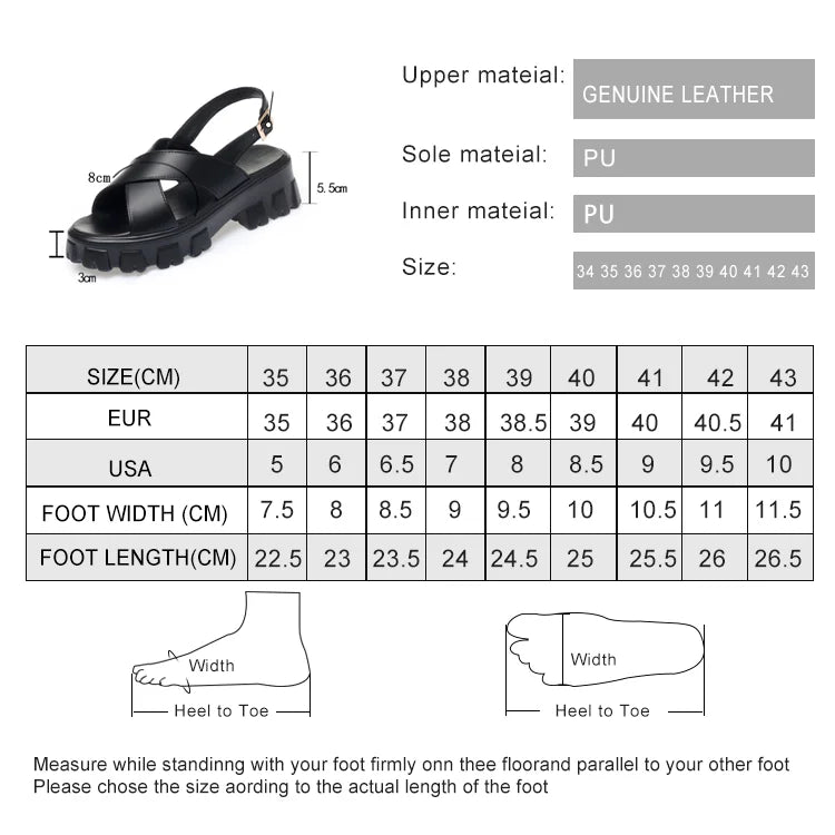AIYUQI Frauen Sandalen Römischen 2025, Sommer Neue Echt Leder Damen Sandalen Große Größe 41 42 43 Plattform Mode sandalen Mädchen