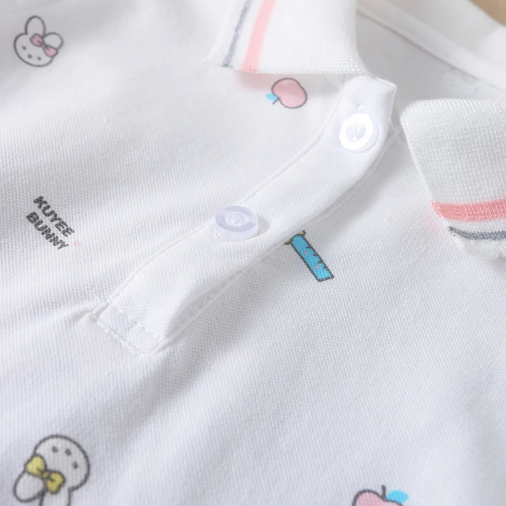 Baby Mädchen Sommer Hemd 2023 Neue Kinder Baumwolle Kurzarm Kleidung Kinder Polo T-shirt Baby Drehen-unten Kragen kleidung
