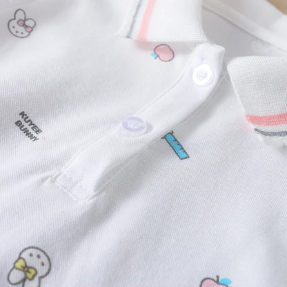 Baby Mädchen Sommer Hemd 2023 Neue Kinder Baumwolle Kurzarm Kleidung Kinder Polo T-shirt Baby Drehen-unten Kragen kleidung