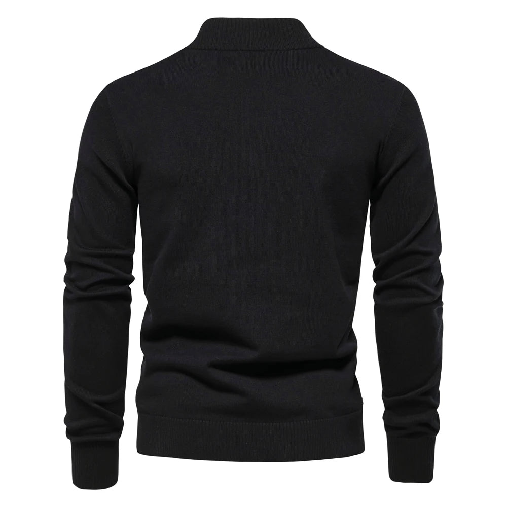Herren Strickjacke im lässigen Stil mit Stehkragen und Knopfleiste