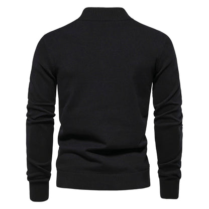 Herren Strickjacke im lässigen Stil mit Stehkragen und Knopfleiste